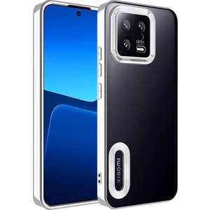 Xiaomi Mi 13 Kılıf Kamera Lens Korumalı Logo Gösteren Parlak Kenarlı Kapak (Omega)