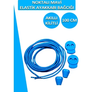 Lucky Akıllı Kilitli Elastik Noktalı Ayakkabı Bağcık 100 cm