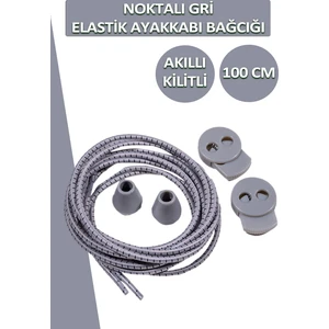 Lucky Akıllı Kilitli Elastik Noktalı Ayakkabı Bağcık 100 cm