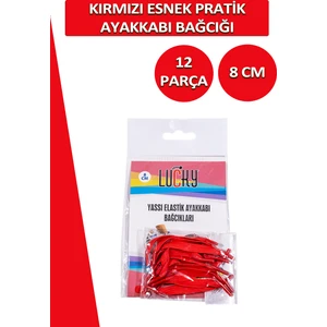 Lucky Yassı Esnek Pratik Elastik Ayakkabı Bağcık 1 Çift 12 Parça