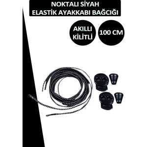 Lucky Akıllı Kilitli Elastik Noktalı Ayakkabı Bağcık 100 cm