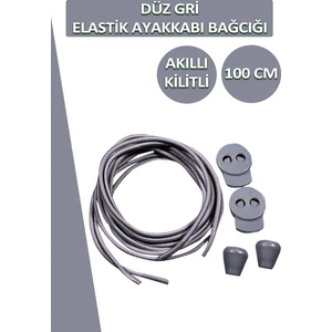 Lucky Akıllı Kilitli Elastik Düz Ayakkabı Bağcık 100 cm