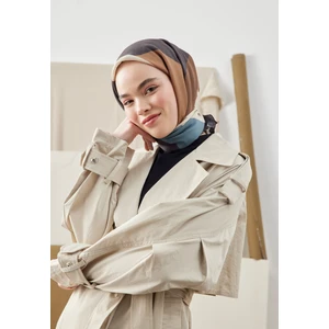 Fresh Scarfs Multı Colors Desen Pamuk Ipek Eşarp Kahve