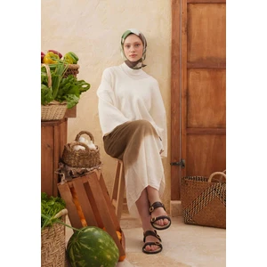 Fresh Scarfs Color Brush Desen Pamuk Ipek Eşarp Yeşil