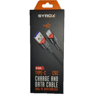 / Syrox 2.0 Type-C C92 Dayanıklı Örgü Şarj ve Data Kablosu