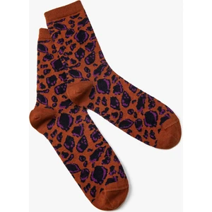 Leopar Desenli Soket Çorap