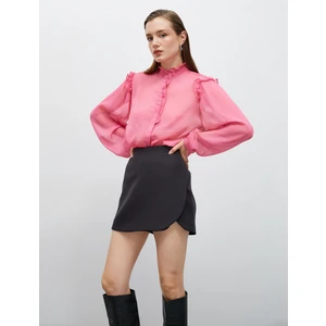 Mini Şort Etek Kapaklı Basic Normal Bel