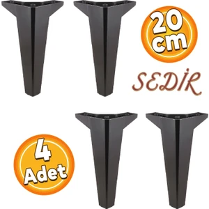 Sedir Lüks Mobilya Kanepe Konsol Sehpa Tv Ünitesi Koltuk Ayağı 20 cm Siyah  Ayakları 4 Adet