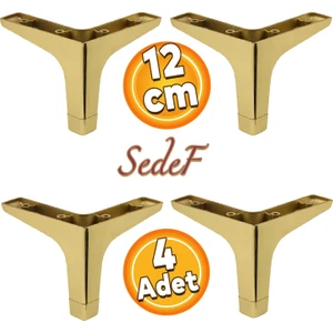 Sedef Lüks Mobilya Kanepe Sehpa Tv Ünitesi Koltuk Ayağı 12 cm Gold Ayakları (4 Adet)