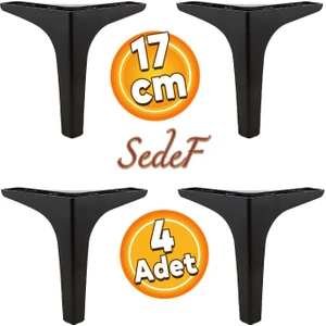 Sedef Lüks Mobilya Kanepe Sehpa Tv Ünitesi Koltuk Ayağı 17 cm Siyah Ayakları 4 Adet