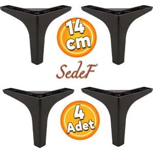 Sedef Lüks Mobilya Kanepe Sehpa Tv Ünitesi Koltuk Ayağı 14 cm Siyah Ayakları 4 Adet
