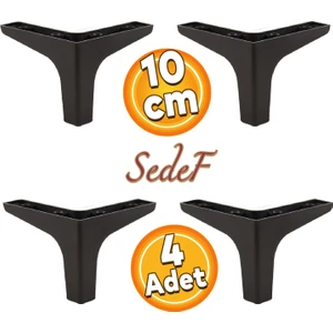 Sedef Lüks Mobilya Kanepe Sehpa Tv Ünitesi Koltuk Ayağı 10 cm Siyah Ayakları (4 Adet)
