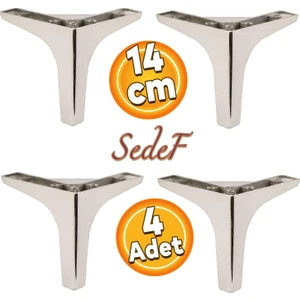 Sedef Lüks Mobilya Kanepe Sehpa Tv Ünitesi Koltuk Ayağı 14 cm Krom Ayakları 4 Adet