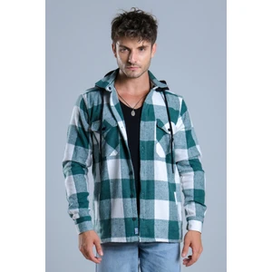 Stil Kombin Çıkarılabilir Kapüşonlu Cepli Kışlık Oduncu Gömlek MAR4170