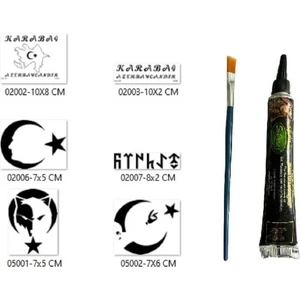 Airbrush Tattoo Azeri Türk Tasarımları Hint Kınalı Geçici Dövme Yapma Seti