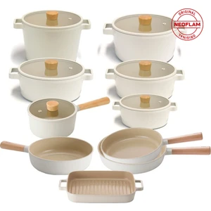 Fika Alüminyum Döküm 16 Parça Tencere & Tava Seti BEJ18C18S22K22D24K26D24T26T26W28G