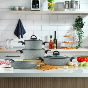 Cucina Granit Tencere Seti -7 Parça-Gri