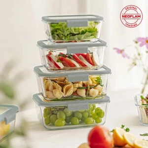 Fika Glace Cam Saklama Kabı Gri 4 Parça Set