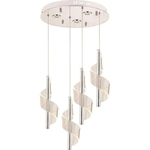 Eray Aydınlatma P7077-3+1 4lü Krom Sarkıt LED Avize(Beyaz Işık -Sarı Işık - Gün Işığı)