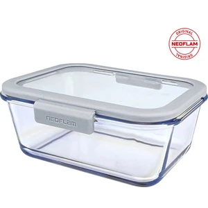 Fika Glace Cam Saklama Kabı Gri 1200 ml