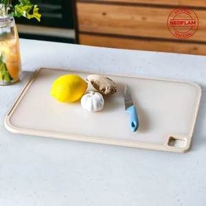 Fika Kesme Tahtası Bej Kaymaz Microban Koruma Büyük 305 x 445 x 9 mm