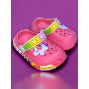 Çocuk Pembe Renk Unicorn Figürlü Kaydırmaz Sandalet Terlik