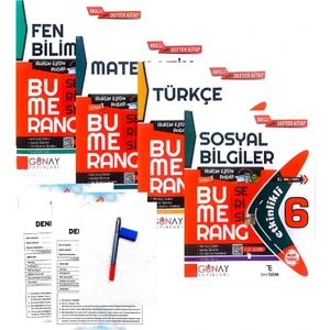Günay Yayınları Bumerang 6.Sınıf Matematik+Fen+Türkçe+Inkılap Defter&kitap-Yeni Baskı-(Aydın+Okyanus Yayınları Deneme+Faberkalem+Silgi)
