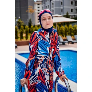 Riva Mera Desenli Tam Kapalı Tesettür Mayo R2307