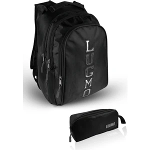 Üç Gözlü Armalı Siyah Sırt Çantası ve Kalemlik Ortaokul Lise İçin Suya Dayanıklı