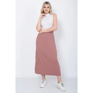 Kadın Triko Etek Oversize Gül Kurusu