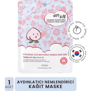 Hyalüronik Asit ve Şeftali Ile Nemlendirici, Aydınlatıcı Kağıt Maske Esfolio Mask