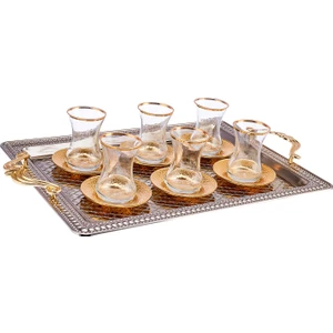 Nigar Tepsili 6 Kişilik 13 Parça Çay Seti 150 ml