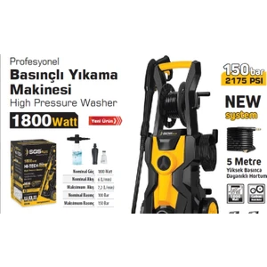 Plus 5400 Profesyonel  150 Bar Yüksek Basınçlı Oto Yıkama Makinesi 1800 Watt (150 Bar)
