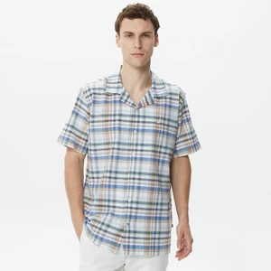 Nautıca Erkek Krem Classıc Fıt Kısa Kollu Keten Gömlek