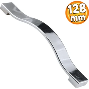 Akasya Düz Mobilya Mutfak Dolabı Çekmece Dolap Kapak Kulpu Kulbu Krom 128 mm Metal Kulp