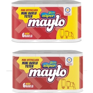 Mini Kağıt Havlu 3 Katlı 6'lı 2 Paket 12 Rulo
