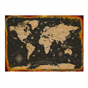 Dünya Haritası Dekoratif Ahşap Tablo