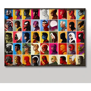 Ahşap Tablo Marvel Karakterleri Eskitme Görseli