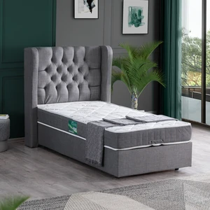 Riga Tek Kişilik Baza Başlık Comfort Yatak Seti - Gri