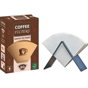 Filtre Kağıdı Tutucu Metal Stand ve Coffee Filters Filtre Kağıdı 80 Adet