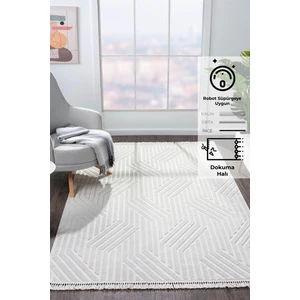 Konfor Sosa 9001 Beyaz Hasır Örme Tabanlı Modern Dokuma Halı200x290