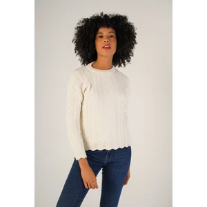 Trist Star Kadın Kemik Saç Yürütme Bisiklet Yaka Yün Kazak TRIST-6145