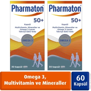 50 Plus 30 Kapsül Omega 3, Multivitamin ve Mineraller 2'li Avantaj Paketi