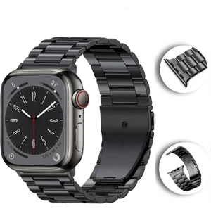 Apple Watch 2/3/4/5/6/7/8/se/ultra 42 44 45 49MM Uyumlu Çelik Baklalı Metal Kordon