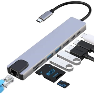 Hubify, 8in1 Usb-C Hub : 4K HDMI + Rj 45 Ethernet + 87W Pd + 1x Usb-C + 2x USB 3.0 + Sd/tf ; Apple MacBook Pro/air ile Uyumludur.