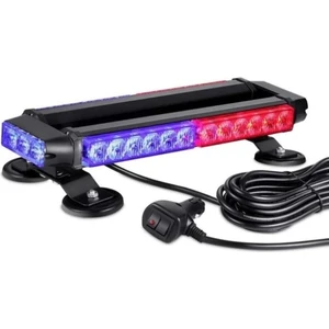 4 Yönlü 30 Ledli Kırmızı Mavi Acil Durum Ikaz Lambası 27 Modlu 54 cm