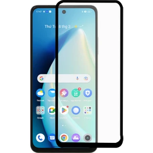 Realme C55 Tam Kaplayan Çerçeveli Tempered Ekran Koruyucu - Siyah AL3276