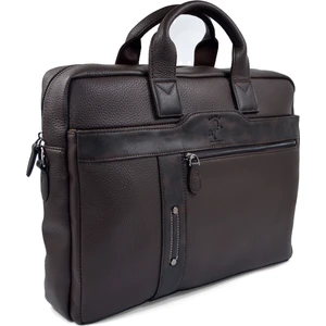 EN Deri 15,6-17,3 Inc Su Geçirmez Çok Bölmeli Omuz Ve El Askılı Evrak Ve Laptop Çantası