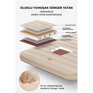 - Otomatik Şişme 10CM Yükseliğinde Konforlu Sünger Yatak