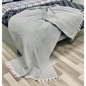 Tek Kişilik Balık Sırtı Pamuklu  Gri Pike